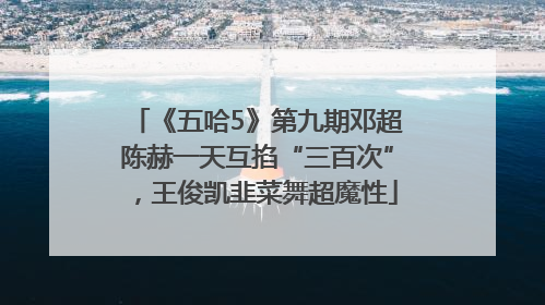 《五哈5》第九期邓超陈赫一天互掐“三百次”，王俊凯韭菜舞超魔性
