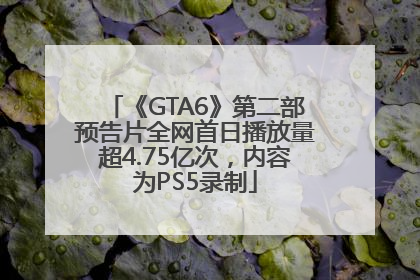 《GTA6》第二部预告片全网首日播放量超4.75亿次，内容为PS5录制