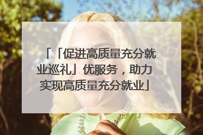 「促进高质量充分就业巡礼」优服务，助力实现高质量充分就业
