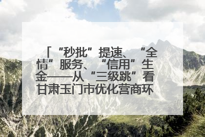 “秒批”提速、“全情”服务、“信用”生金——从“三级跳”看甘肃玉门市优化营商环境的进阶之路