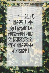 “一站式”服务！平顶山高新区创新创业服务园区党企连心服务中心揭牌