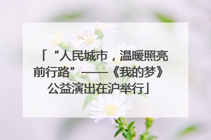 “人民城市，温暖照亮前行路”——《我的梦》公益演出在沪举行