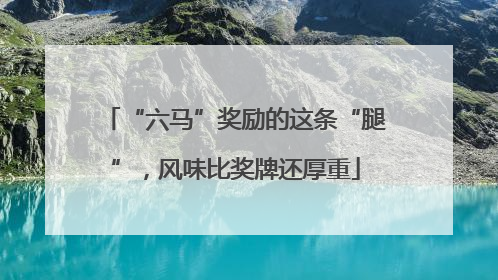 “六马”奖励的这条“腿”，风味比奖牌还厚重