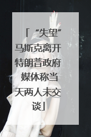 “失望”马斯克离开特朗普政府 媒体称当天两人未交谈