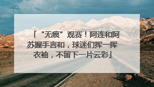 “无痕”观赛！阿连和阿苏握手言和，球迷们挥一挥衣袖，不留下一片云彩