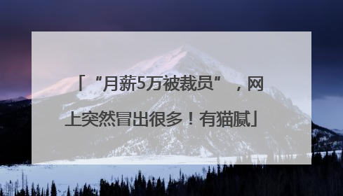 “月薪5万被裁员”，网上突然冒出很多！有猫腻