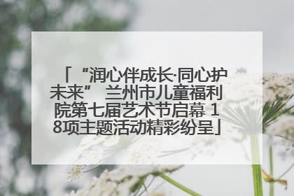 “润心伴成长·同心护未来” 兰州市儿童福利院第七届艺术节启幕 18项主题活动精彩纷呈