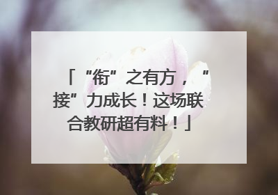 “衔”之有方，“接”力成长！这场联合教研超有料！