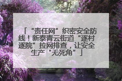 “责任网”织密安全防线！新泰青云街道“逐村逐院”拉网排查，让安全生产“无死角”