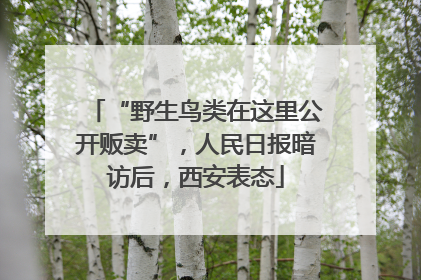“野生鸟类在这里公开贩卖”，人民日报暗访后，西安表态