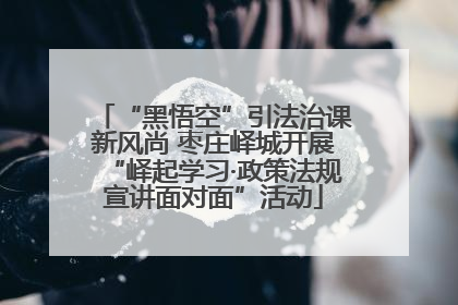 “黑悟空”引法治课新风尚 枣庄峄城开展“峄起学习·政策法规宣讲面对面”活动