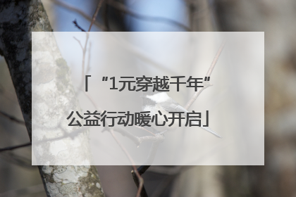 “1元穿越千年”公益行动暖心开启