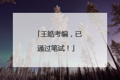 王皓考编，已通过笔试！