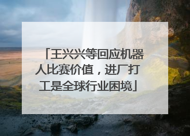 王兴兴等回应机器人比赛价值，进厂打工是全球行业困境