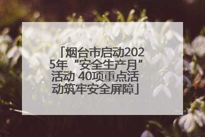 烟台市启动2025年“安全生产月”活动 40项重点活动筑牢安全屏障