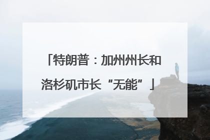 特朗普：加州州长和洛杉矶市长“无能”