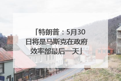 特朗普：5月30日将是马斯克在政府效率部最后一天