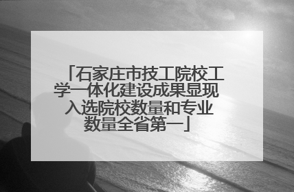 石家庄市技工院校工学一体化建设成果显现 入选院校数量和专业数量全省第一