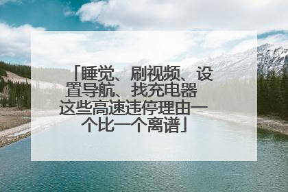 睡觉、刷视频、设置导航、找充电器 这些高速违停理由一个比一个离谱