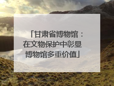甘肃省博物馆：在文物保护中彰显博物馆多重价值