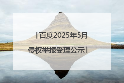 百度2025年5月侵权举报受理公示