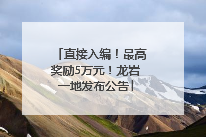 直接入编！最高奖励5万元！龙岩一地发布公告