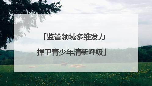 监管领域多维发力 捍卫青少年清新呼吸