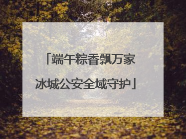 端午粽香飘万家 冰城公安全域守护