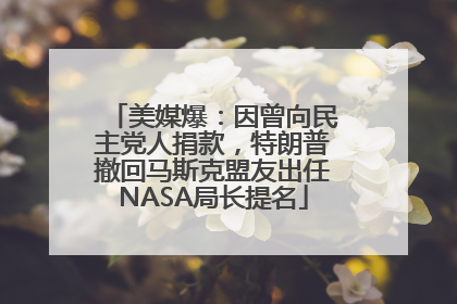 美媒爆：因曾向民主党人捐款，特朗普撤回马斯克盟友出任NASA局长提名