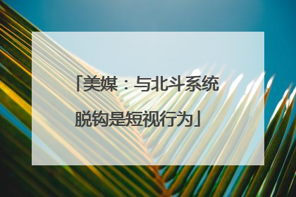 美媒：与北斗系统脱钩是短视行为