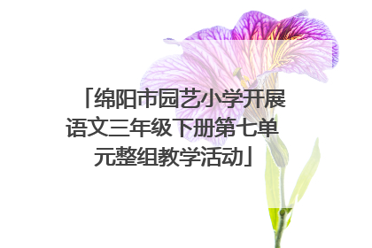 绵阳市园艺小学开展语文三年级下册第七单元整组教学活动