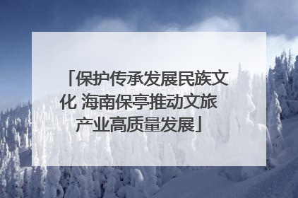 保护传承发展民族文化 海南保亭推动文旅产业高质量发展
