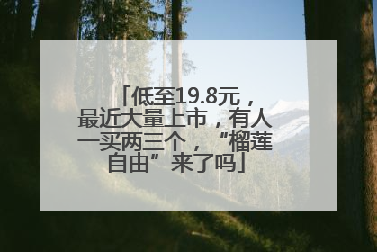 低至19.8元，最近大量上市，有人一买两三个，“榴莲自由”来了吗