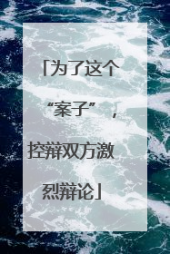 为了这个“案子”，控辩双方激烈辩论