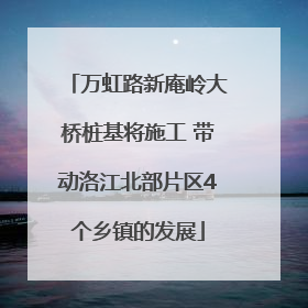 万虹路新庵岭大桥桩基将施工 带动洛江北部片区4个乡镇的发展