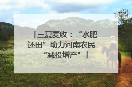 三夏麦收：“水肥还田”助力河南农民“减投增产”