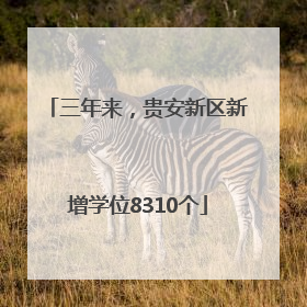 三年来，贵安新区新增学位8310个
