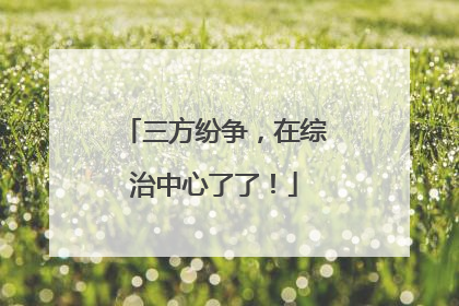 三方纷争，在综治中心了了！