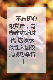 不忘初心跟党走，青春建功新时代 这场示范性入团仪式成功举行