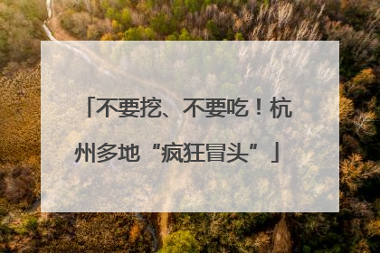 不要挖、不要吃！杭州多地“疯狂冒头”
