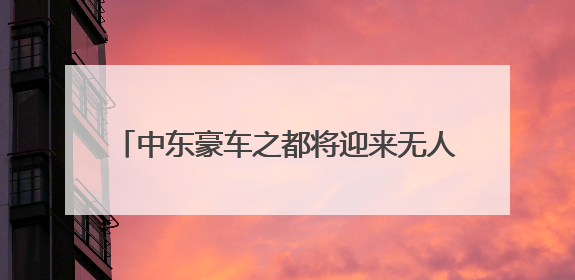 中东豪车之都将迎来无人驾驶出租 文远知行与Uber将联手布署迪拜