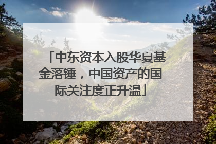 中东资本入股华夏基金落锤，中国资产的国际关注度正升温