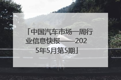 中国汽车市场一周行业信息快报——2025年5月第5期