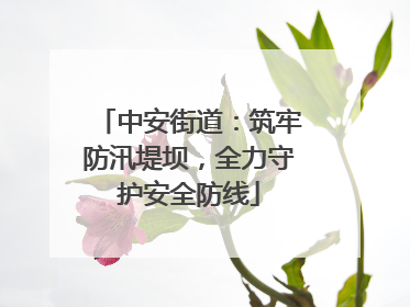 中安街道：筑牢防汛堤坝，全力守护安全防线