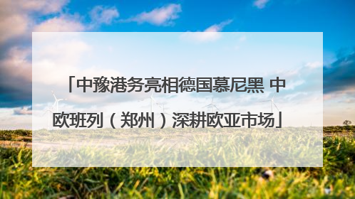 中豫港务亮相德国慕尼黑 中欧班列（郑州）深耕欧亚市场