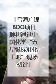 乌海广锦BDO项目顺利通过中国化学“五星级标准化工地”现场初评