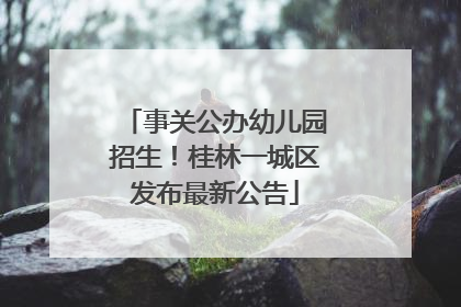 事关公办幼儿园招生！桂林一城区发布最新公告