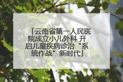 云南省第一人民医院成立小儿外科 开启儿童疾病诊治“系统作战”新时代