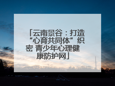 云南景谷：打造“心育共同体”织密 青少年心理健康防护网