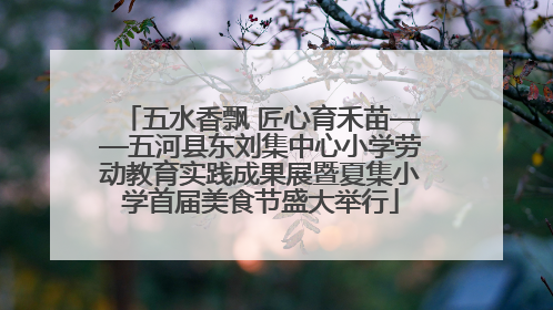五水香飘 匠心育禾苗——五河县东刘集中心小学劳动教育实践成果展暨夏集小学首届美食节盛大举行